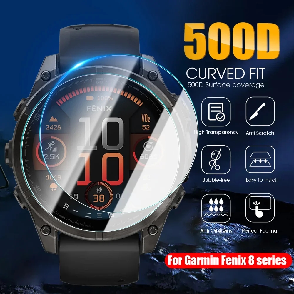 Smartwatch Screen Film - Garmin Fenix 8 43mm/47mm/51mm、FenixE 47mmソーラースマートウォッチ用9H HD強化ガラス製液晶保護フィルム