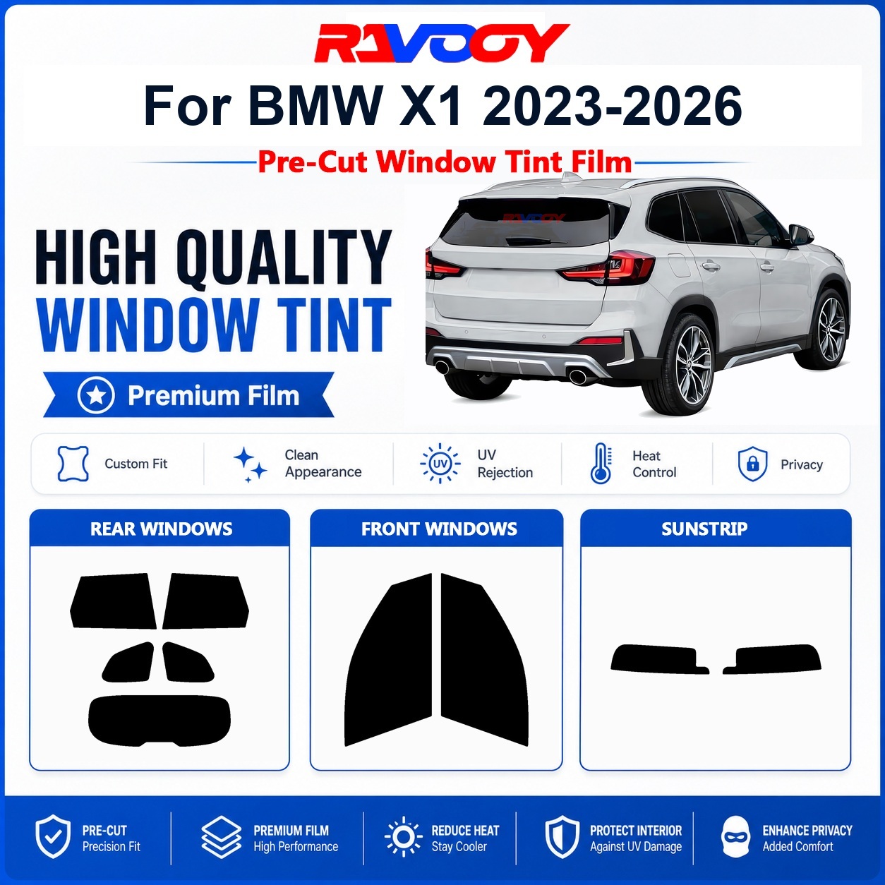 BMW X1 2023-2026用プレミアムプレカットウィン - Privacy Screen Protector のレビューと価格