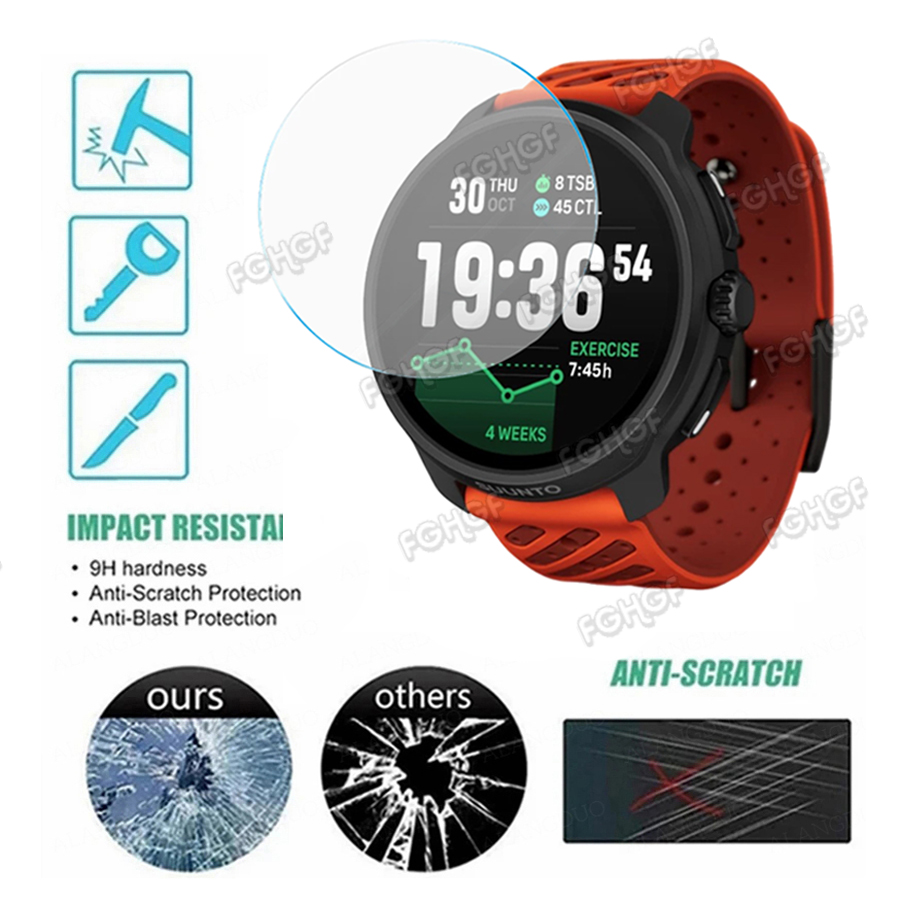 強化ガラス保護フィルムガードスントレース 2/レース S ス - Smartwatch Screen Film のレビューと価格